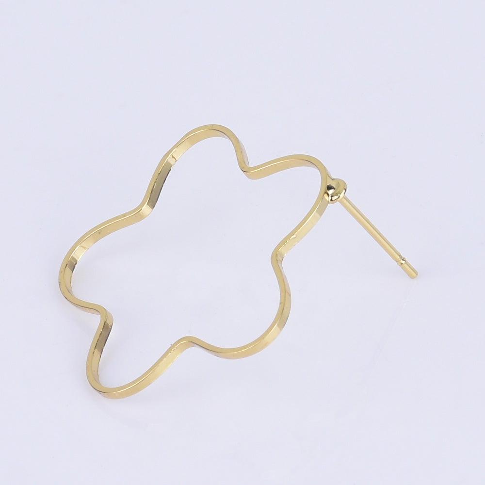 Brass Geometric Empty earrings studs Simple Open Shaped Earrings jewelry minimalist geometric earring stud 10pcs 102522