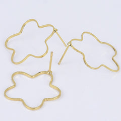 Brass Geometric Empty earrings studs Simple Open Shaped Earrings jewelry minimalist geometric earring stud 10pcs 102522