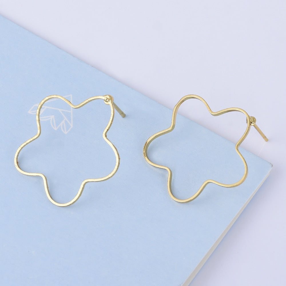Brass Geometric Empty earrings studs Simple Open Shaped Earrings jewelry minimalist geometric earring stud 10pcs 102522
