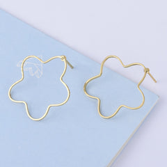 Brass Geometric Empty earrings studs Simple Open Shaped Earrings jewelry minimalist geometric earring stud 10pcs 102522