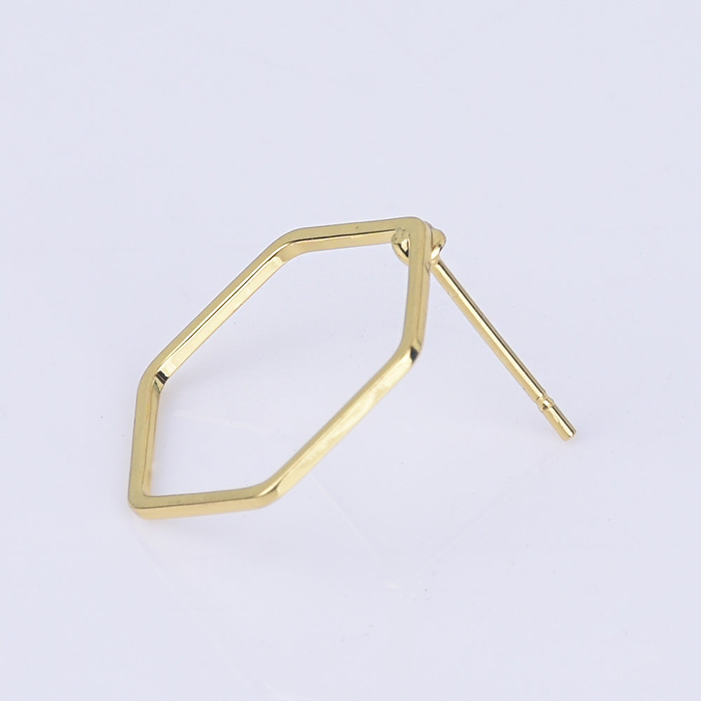 Brass Geometric Empty earrings studs Simple Open Shaped Earrings jewelry minimalist geometric earring stud 10pcs 102522