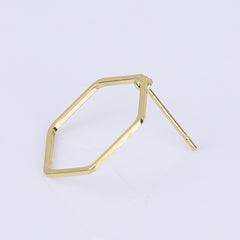 Brass Geometric Empty earrings studs Simple Open Shaped Earrings jewelry minimalist geometric earring stud 10pcs 102522