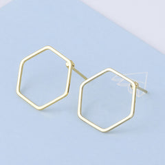 Brass Geometric Empty earrings studs Simple Open Shaped Earrings jewelry minimalist geometric earring stud 10pcs 102522