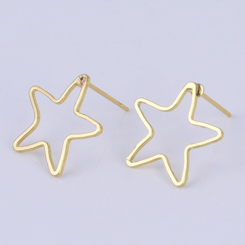 Brass Geometric Empty earrings studs Simple Open Shaped Earrings jewelry minimalist geometric earring stud 10pcs 102522