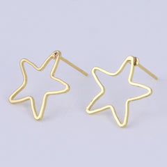Brass Geometric Empty earrings studs Simple Open Shaped Earrings jewelry minimalist geometric earring stud 10pcs 102522