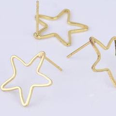 Brass Geometric Empty earrings studs Simple Open Shaped Earrings jewelry minimalist geometric earring stud 10pcs 102522
