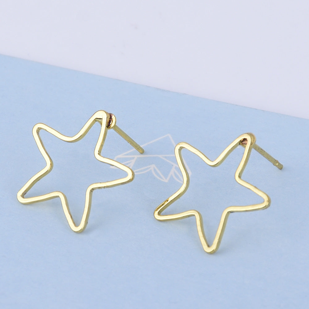 Brass Geometric Empty earrings studs Simple Open Shaped Earrings jewelry minimalist geometric earring stud 10pcs 102522