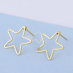 Brass Geometric Empty earrings studs Simple Open Shaped Earrings jewelry minimalist geometric earring stud 10pcs 102522