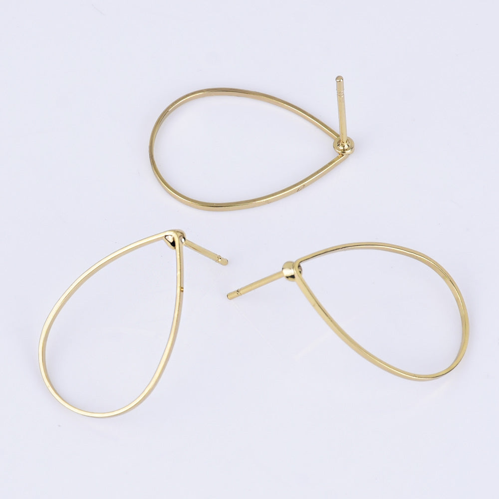 Brass Geometric Empty earrings studs Simple Open Shaped Earrings jewelry minimalist geometric earring stud 10pcs 102522
