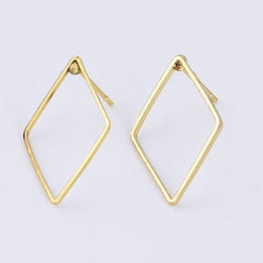 Brass Geometric Empty earrings studs Simple Open Shaped Earrings jewelry minimalist geometric earring stud 10pcs 102522