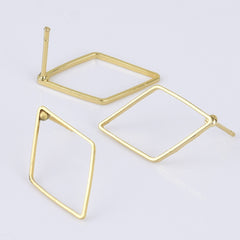 Brass Geometric Empty earrings studs Simple Open Shaped Earrings jewelry minimalist geometric earring stud 10pcs 102522
