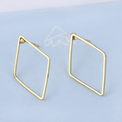 Brass Geometric Empty earrings studs Simple Open Shaped Earrings jewelry minimalist geometric earring stud 10pcs 102522