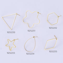 Brass Geometric Empty earrings studs Simple Open Shaped Earrings jewelry minimalist geometric earring stud 10pcs 102522