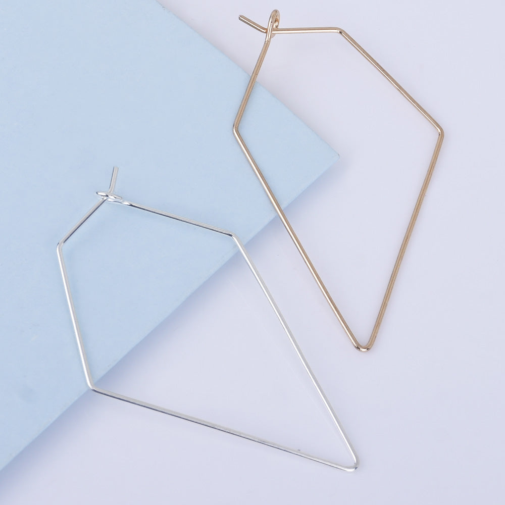 55*30mm Brass Geometric Earring Hoops Earwire Earring Blanks minimalist Wholesale Earrings 20pcs 102523