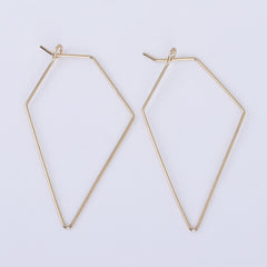 55*30mm Brass Geometric Earring Hoops Earwire Earring Blanks minimalist Wholesale Earrings 20pcs 102523