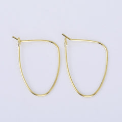 0.8*18*26mm Brass Geometric Earring Hoops Earring Blanks Earwire Hoop Earrings Minimal jewelry 20pcs