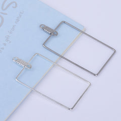 20*30mm Brass Earring Hoops Geometric earrings Rectangle Frame with Center Hanging Ring 20pcs 102526