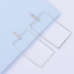 20*30mm Brass Earring Hoops Geometric earrings Rectangle Frame with Center Hanging Ring 20pcs 102526