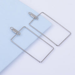 20*30mm Brass Earring Hoops Geometric earrings Rectangle Frame with Center Hanging Ring 20pcs 102526