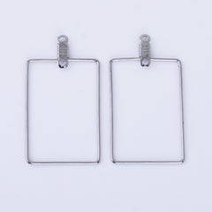 20*30mm Brass Earring Hoops Geometric earrings Rectangle Frame with Center Hanging Ring 20pcs 102526