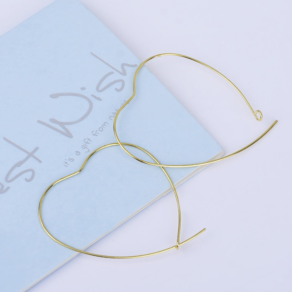 0.6*40mm Brass Heart Hoop Earrings Heart Earrings Minimalist Earrings jewelry accessory 20pcs 102527