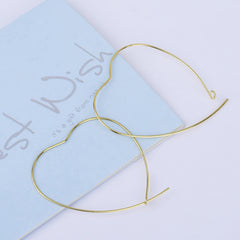 0.6*40mm Brass Heart Hoop Earrings Heart Earrings Minimalist Earrings jewelry accessory 20pcs 102527