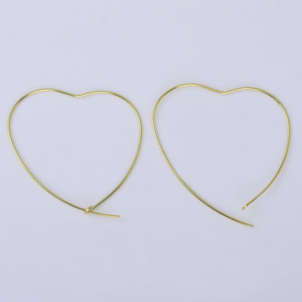 0.6*40mm Brass Heart Hoop Earrings Heart Earrings Minimalist Earrings jewelry accessory 20pcs 102527