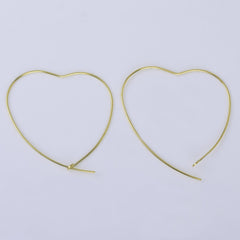 0.6*40mm Brass Heart Hoop Earrings Heart Earrings Minimalist Earrings jewelry accessory 20pcs 102527