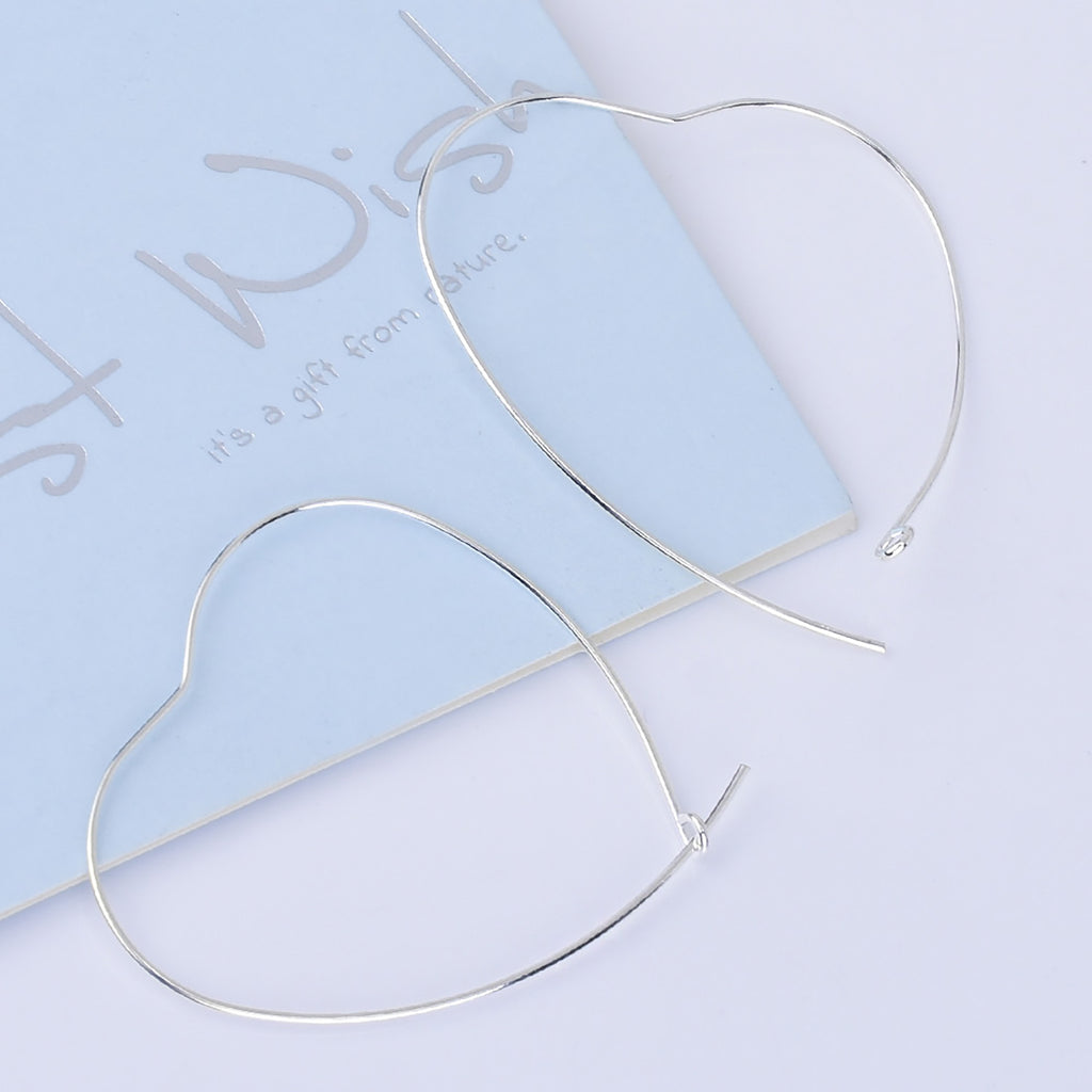 0.6*40mm Brass Heart Hoop Earrings Heart Earrings Minimalist Earrings jewelry accessory 20pcs 102527