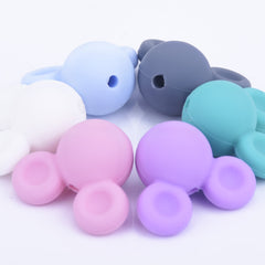 20*24mm Mickey mouse silicone beads teething nursing sensory food Grade chewable beads for Teething Necklace 10pcs