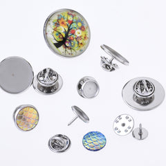 Stainless Steel Lapel Pin Brooch base Settings Tie Tack Blank Pins