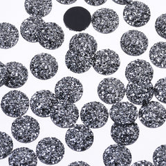 12mm Round Faux Druzy Resin Crystal Clusters Cabochons glitter resin cabochon diy Resin Jewelry wholesale 50pcs 102699