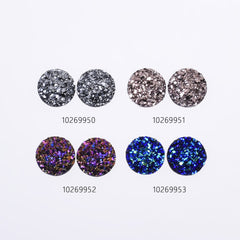 12mm Round Faux Druzy Resin Crystal Clusters Cabochons glitter resin cabochon diy Resin Jewelry wholesale 50pcs 102699