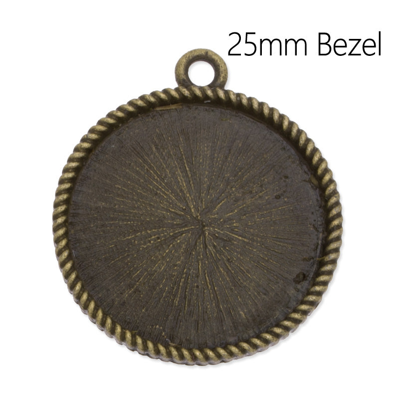 25mm(1 inch)Round pendant trays,zinc alloy filled,antique bronze plated,20pcs/lot