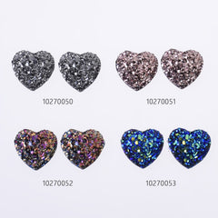 12mm Heart Faux Druzy Crystal Clusters Cabochons Glitter resin cabochon Druzy Cabochons jewelry making 50pcs 102700