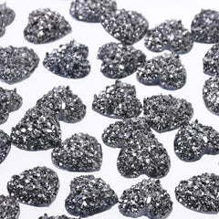 12mm Heart Faux Druzy Crystal Clusters Cabochons Glitter resin cabochon Druzy Cabochons jewelry making 50pcs 102700