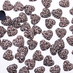 12mm Heart Faux Druzy Crystal Clusters Cabochons Glitter resin cabochon Druzy Cabochons jewelry making 50pcs 102700