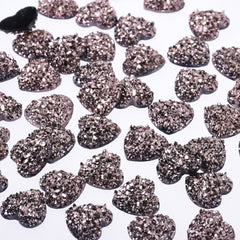 12mm Heart Faux Druzy Crystal Clusters Cabochons Glitter resin cabochon Druzy Cabochons jewelry making 50pcs 102700