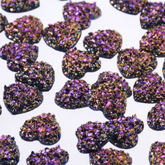 12mm Heart Faux Druzy Crystal Clusters Cabochons Glitter resin cabochon Druzy Cabochons jewelry making 50pcs 102700