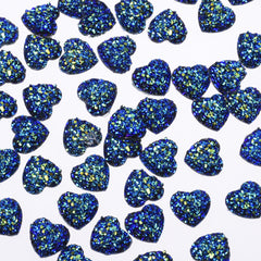 12mm Heart Faux Druzy Crystal Clusters Cabochons Glitter resin cabochon Druzy Cabochons jewelry making 50pcs 102700