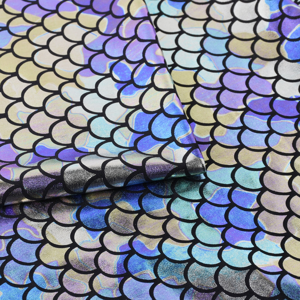 Geometric Holographic Iridescent Luminous Lace Fabric. Velvet Base. By Yard