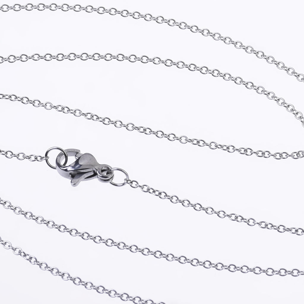 304 Stainless Steel Cross O Chain Necklace Chain with Lobster Clasp 18