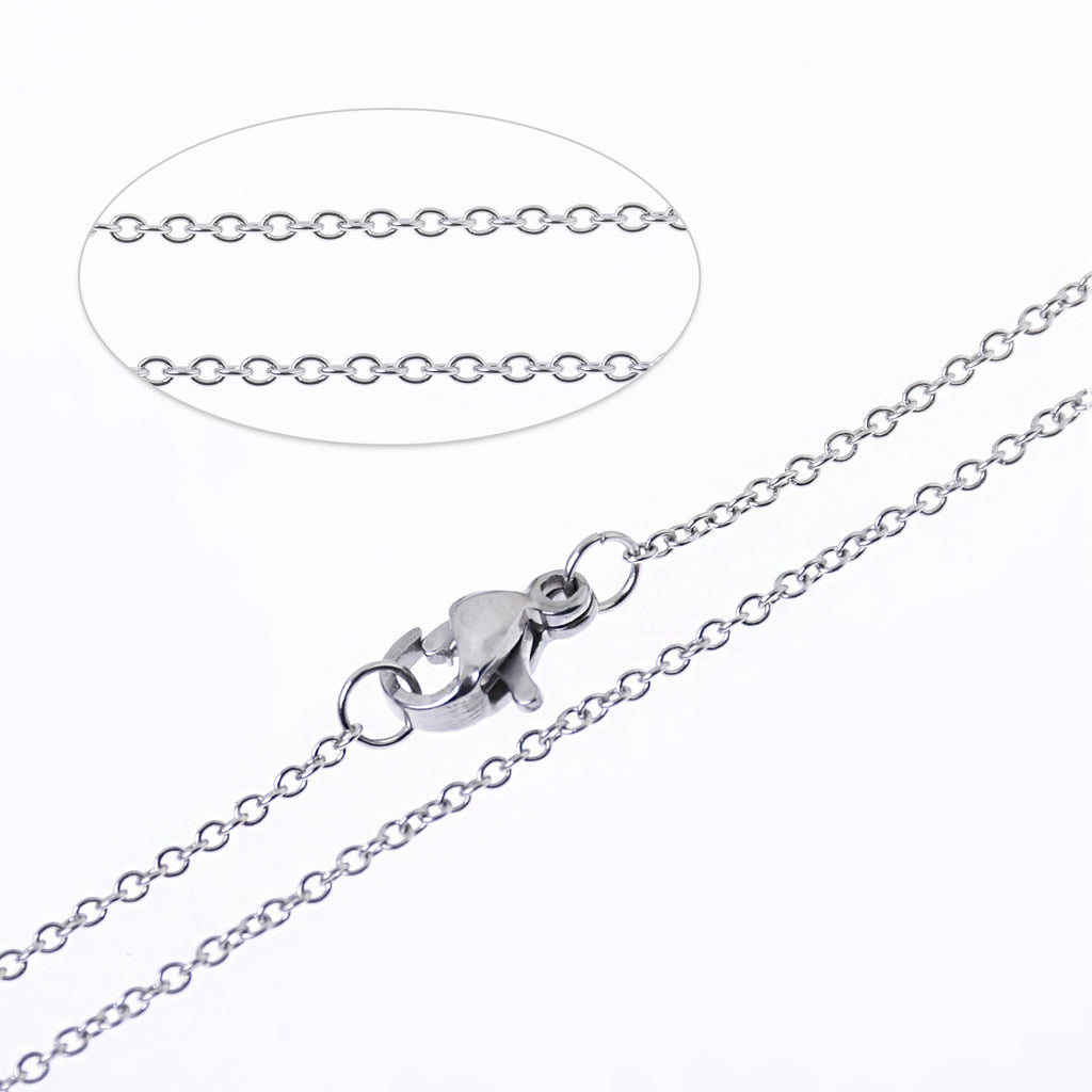 304 Stainless Steel Cross O Chain Necklace Chain with Lobster Clasp 18