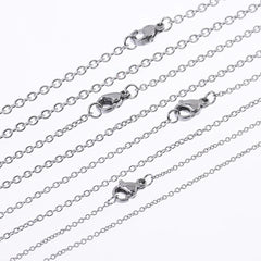 304 Stainless Steel Cross O Chain Necklace Chain with Lobster Clasp 18