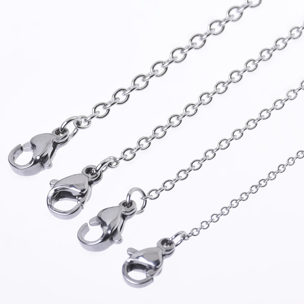 304 Stainless Steel Cross O Chain Necklace Chain with Lobster Clasp 18