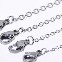 304 Stainless Steel Cross O Chain Necklace Chain with Lobster Clasp 18