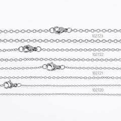 304 Stainless Steel Cross O Chain Necklace Chain with Lobster Clasp 18