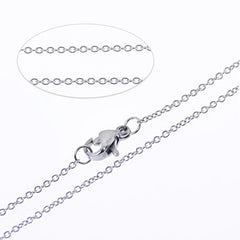 304 Stainless Steel Cross O Chain Necklace Chain with Lobster Clasp 18