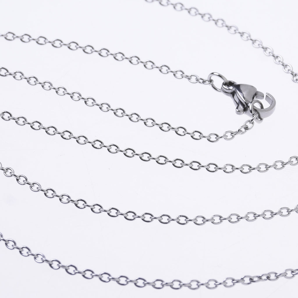 304 Stainless Steel Cross O Chain Necklace Chain with Lobster Clasp 18