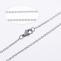 304 Stainless Steel Cross O Chain Necklace Chain with Lobster Clasp 18